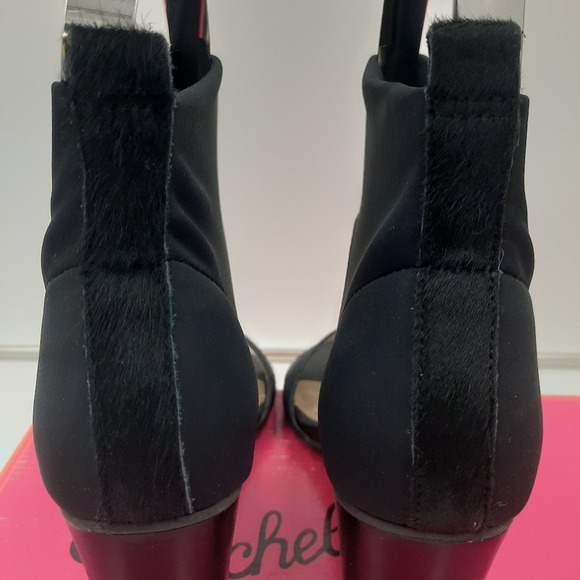 NWB Seychelles Prominent 10 Black Calf Hair Open Toe Heels - Picture 7 of 9